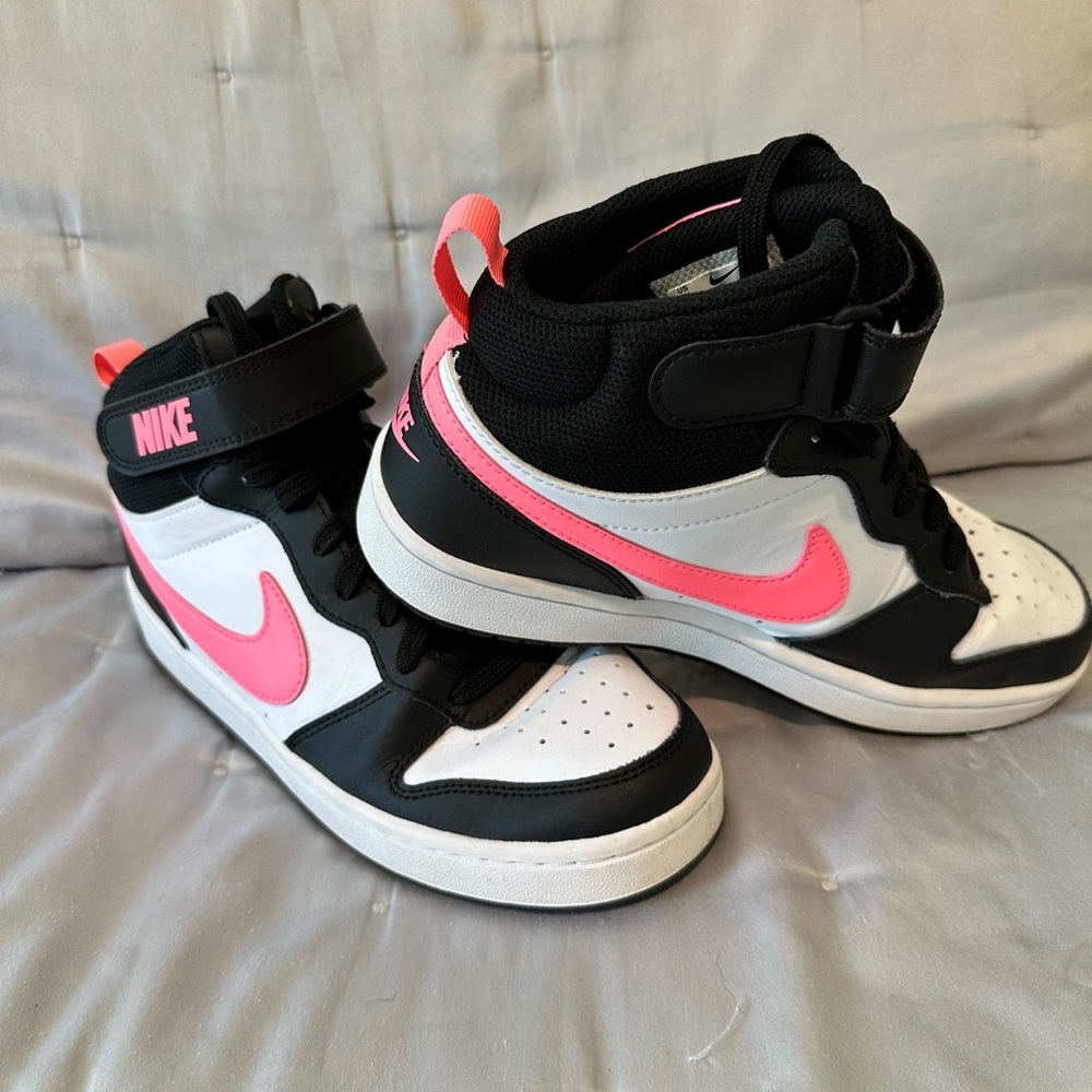 Nike Kids' Black and Pink High-Top Sneakers